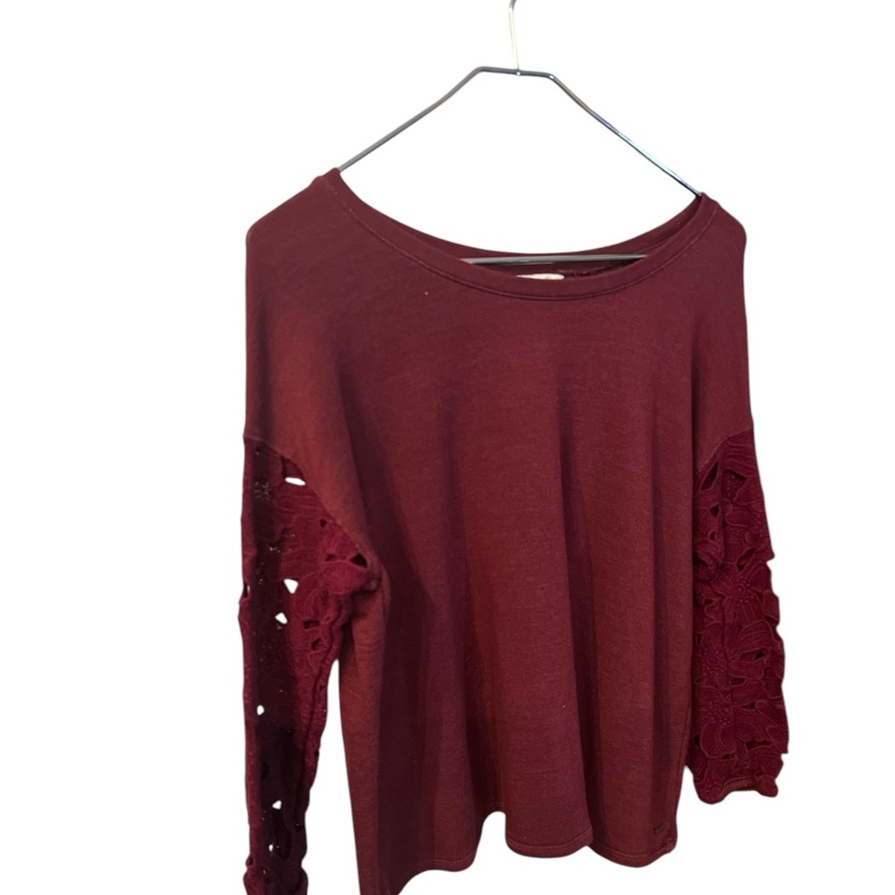 American Eagle Outfitters Red Boxy Blouse with Relaxed Fit